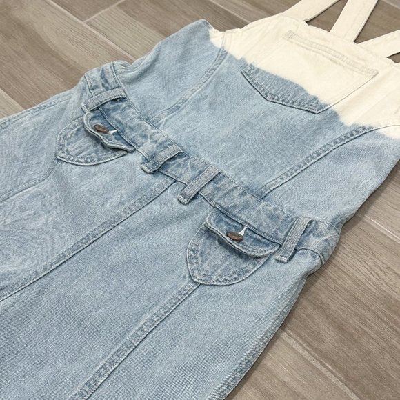 Ulla Johnson Claude Ombre Light Wash Flare Leg Denim Overalls in Women's Size 6 - Picture 8 of 16
